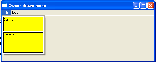 owner drawn control menu image